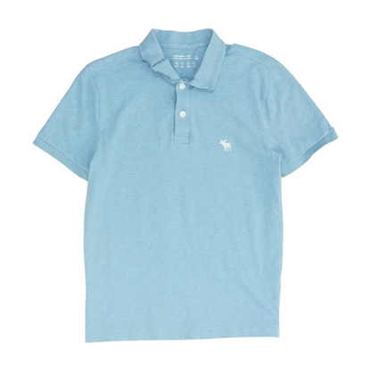Blue Solid Short Sleeve Polo