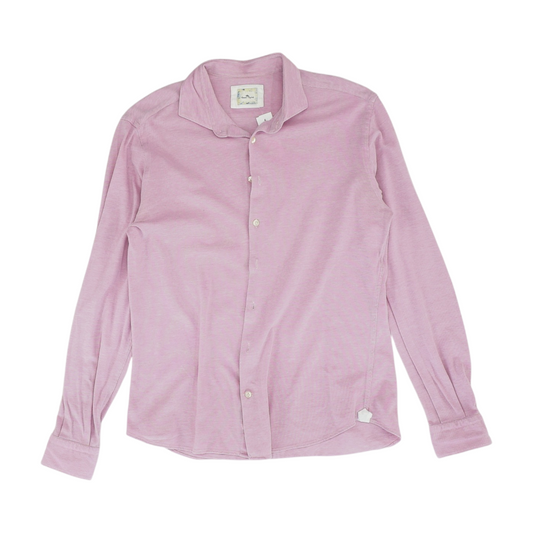 Pink Solid Long Sleeve Button Down