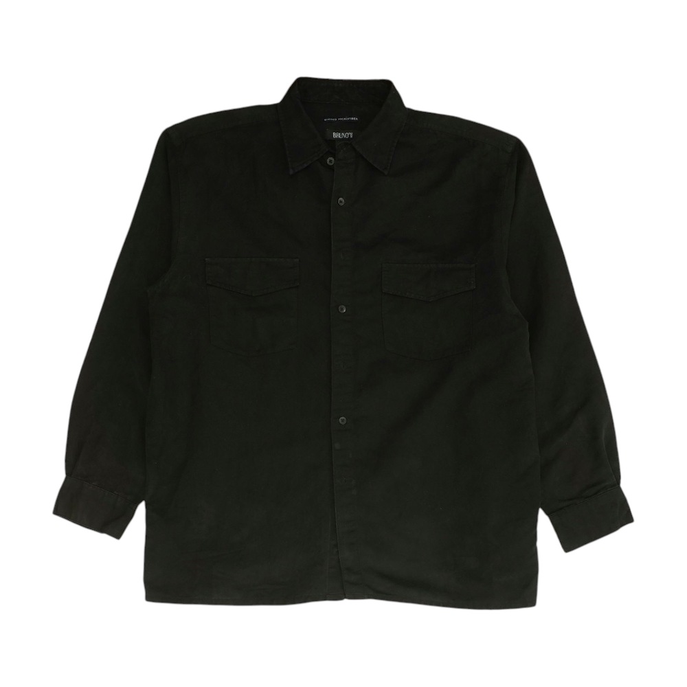 Bruno Black Solid Flannel Button Down – Image 1