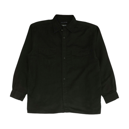 Bruno Black Solid Flannel Button Down – Image 1