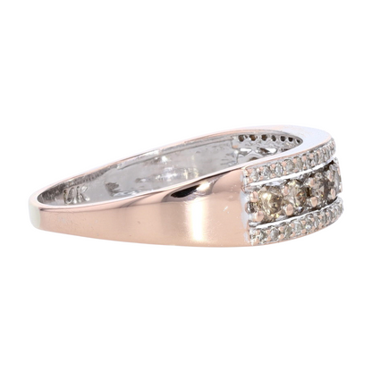 7/8 ctw Two-Tone Gold Diamond Band Ring