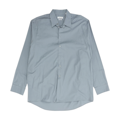 Gray Solid Long Sleeve Button Down