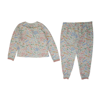 White Graphic Pajama Set