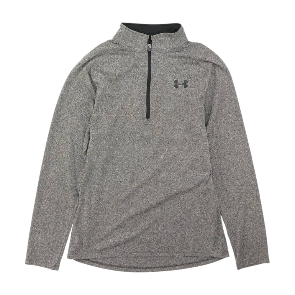 Gray Solid 1/4 Zip Pullover