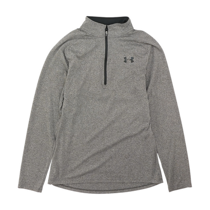 Gray Solid 1/4 Zip Pullover