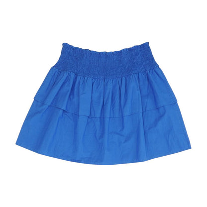 Blue Solid Mini Skirt