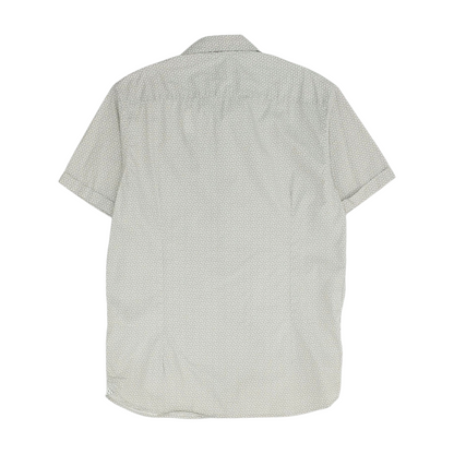 Gray Geometric Short Sleeve Button Down