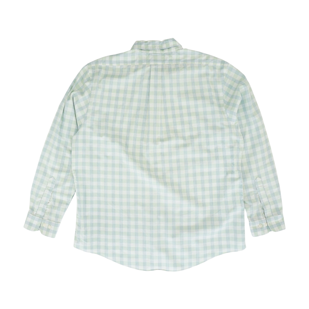 Green Plaid Long Sleeve Button Down