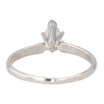 1/2 Ct 14K White Gold Pear Cut Solitaire Diamond Engagement Ring