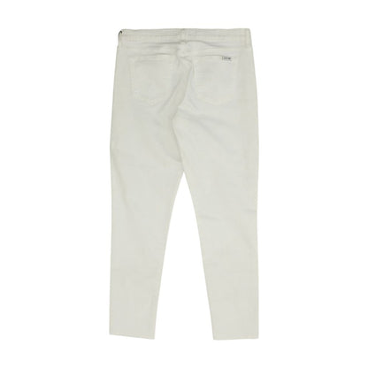 White Mid Rise Skinny Leg Jeans