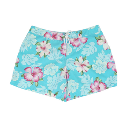 Blue Plus Size Tropical Swim Bottom