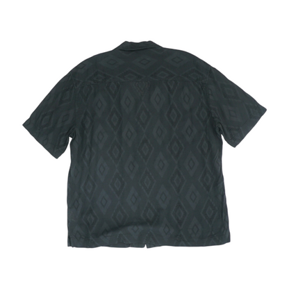 Black Solid Short Sleeve Button Down