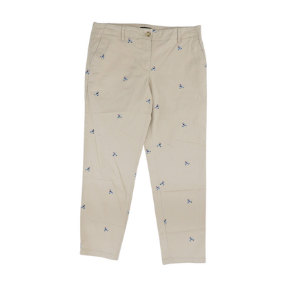 Beige Petite Print Relaxed Pants