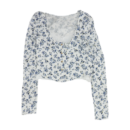 White Floral Blouse
