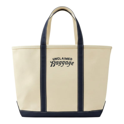 L.L Bean Boat and Tote Large Bag with Blue Trim and Unclaimed Baggage Logo Embroidery