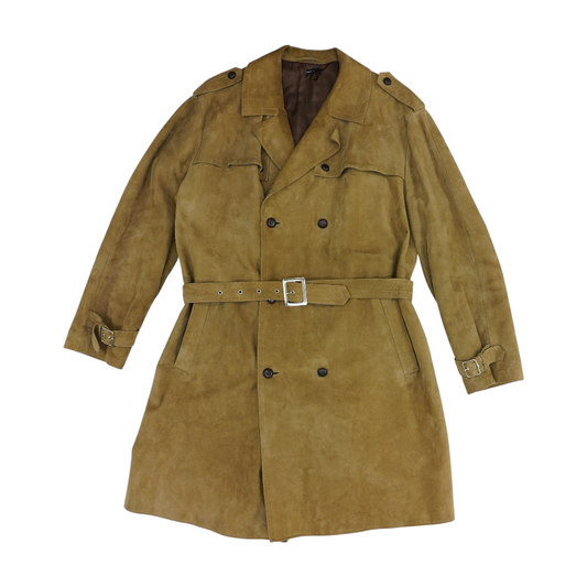 Vintage Brown Solid Leather Coat