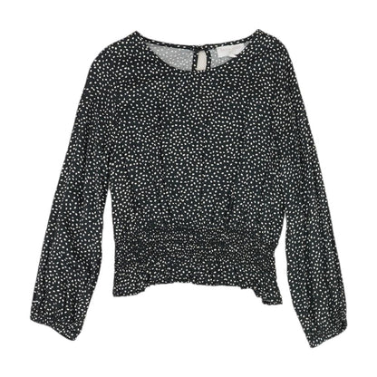 Black Polka Dot Knit Top