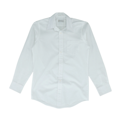 Vintage White Solid Long Sleeve Button Down