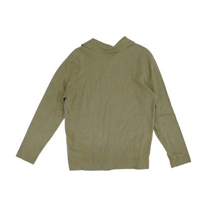 Olive Solid Long Sleeve Polo
