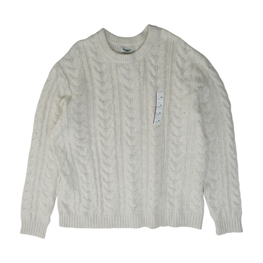 White Solid Pullover Sweater