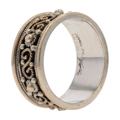 18K White Gold Phoenician Beadwork Design Band
