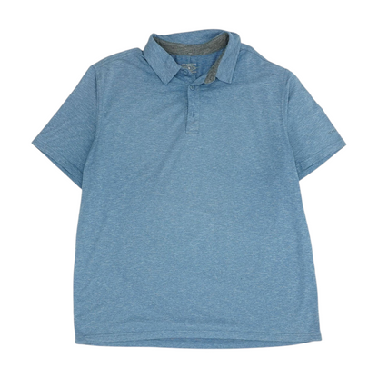 Blue Solid Short Sleeve Polo