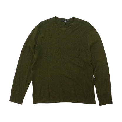 Olive Solid Pullover Sweater