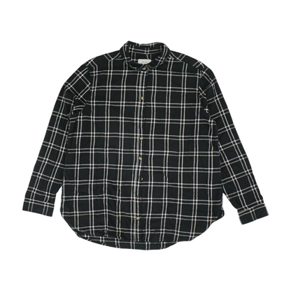 Black Check Flannel Button Down