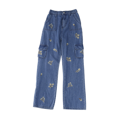 Blue Floral Jeans