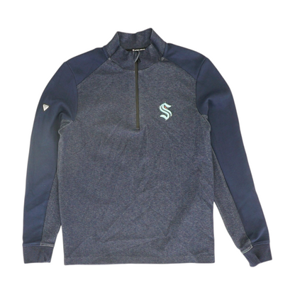 Navy Seattle Kraken Solid 1/4 Zip Pullover