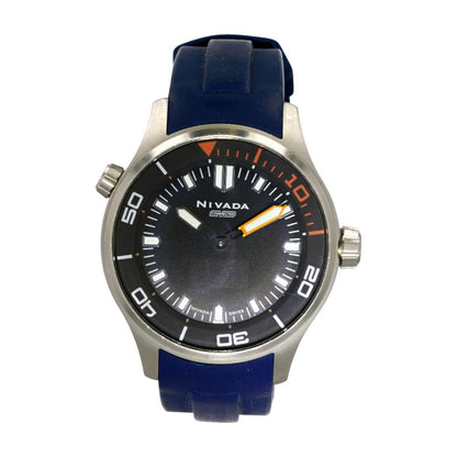 Men's Connected Blue Silicone Band Stainless Steel Watch
