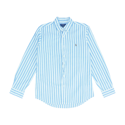 Blue Striped Long Sleeve Button Down