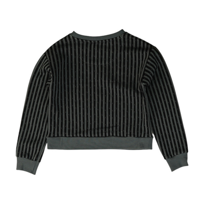 Gray Striped Sweatshirt Pullover