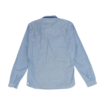 Navy Geometric Long Sleeve Button Down