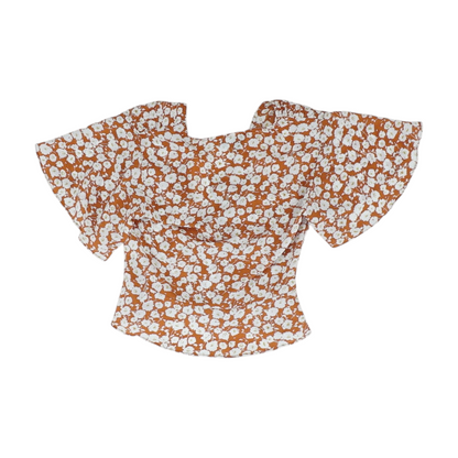 Orange Floral Blouse