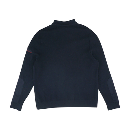 Navy Solid 1/4 Zip Sweater