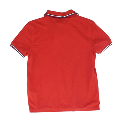 Red Solid Short Sleeve Polo