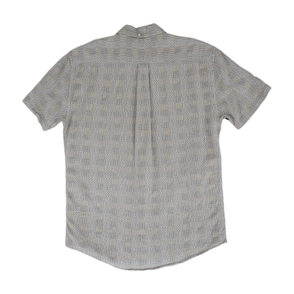 Gray Print Short Sleeve Button Down