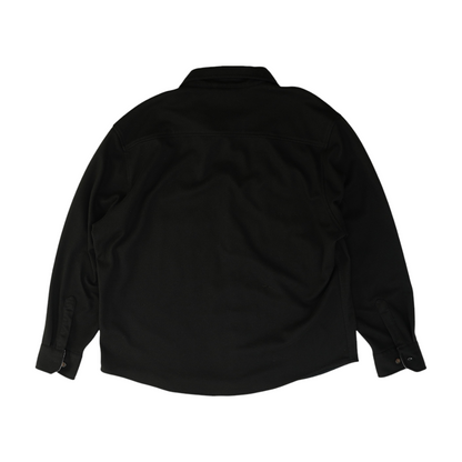 Black Solid Flannel Button Down