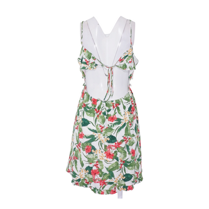 White Tropical Midi Dress