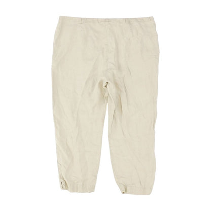 Beige Solid Pants
