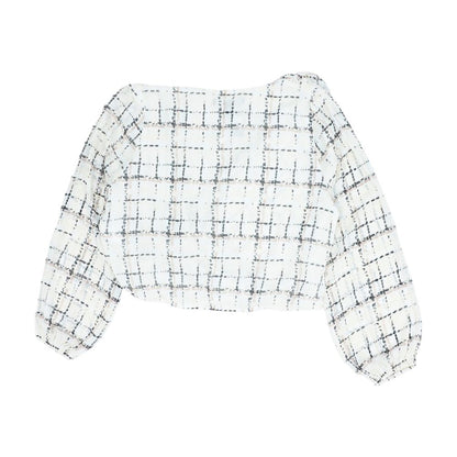 Beige Graphic Blouse