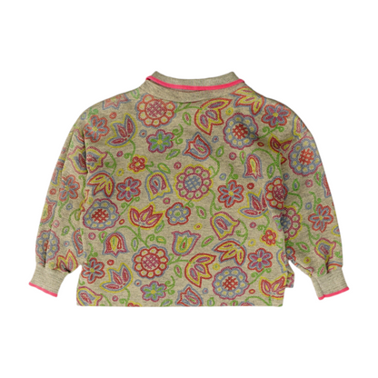 Vintage Gray Floral Sweatshirt Pullover