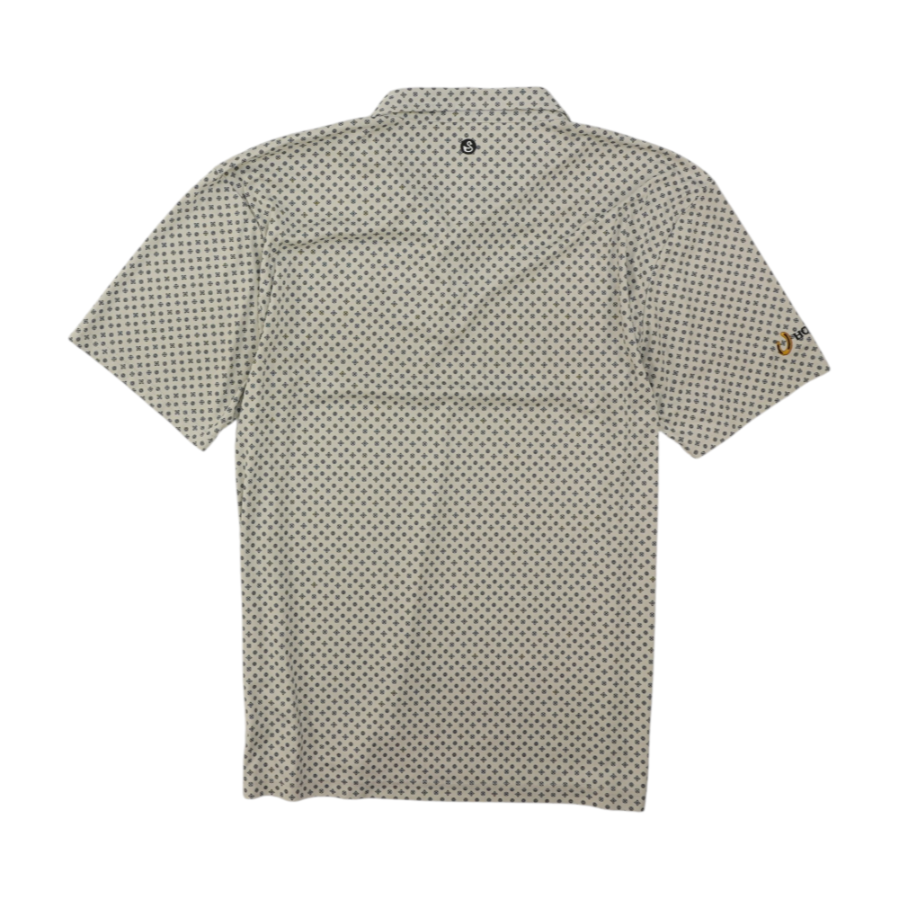 Cream Print Short Sleeve Polo