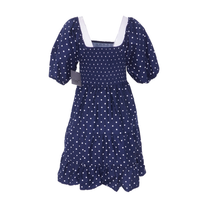 Navy Polka Dot Midi Dress
