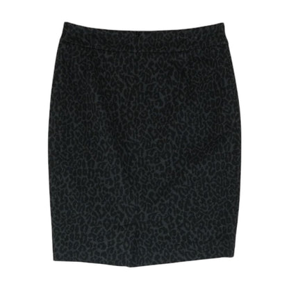 Gray Animal Print Midi Skirt