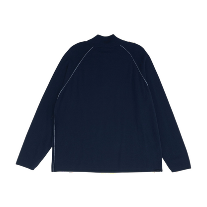 Navy Solid 1/4 Zip Sweater