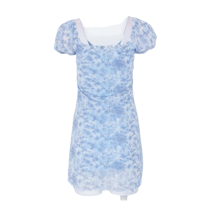 Blue Print Mini Dress