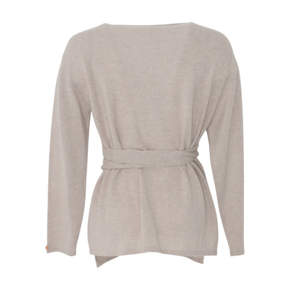 Beige Maternity Cardigan Sweater
