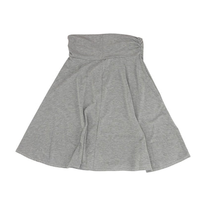 Gray Solid Midi Skirt